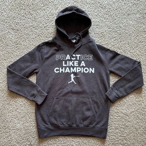 Practice Like a Champion softball hoodie sweatshirt charcoal gray size medium